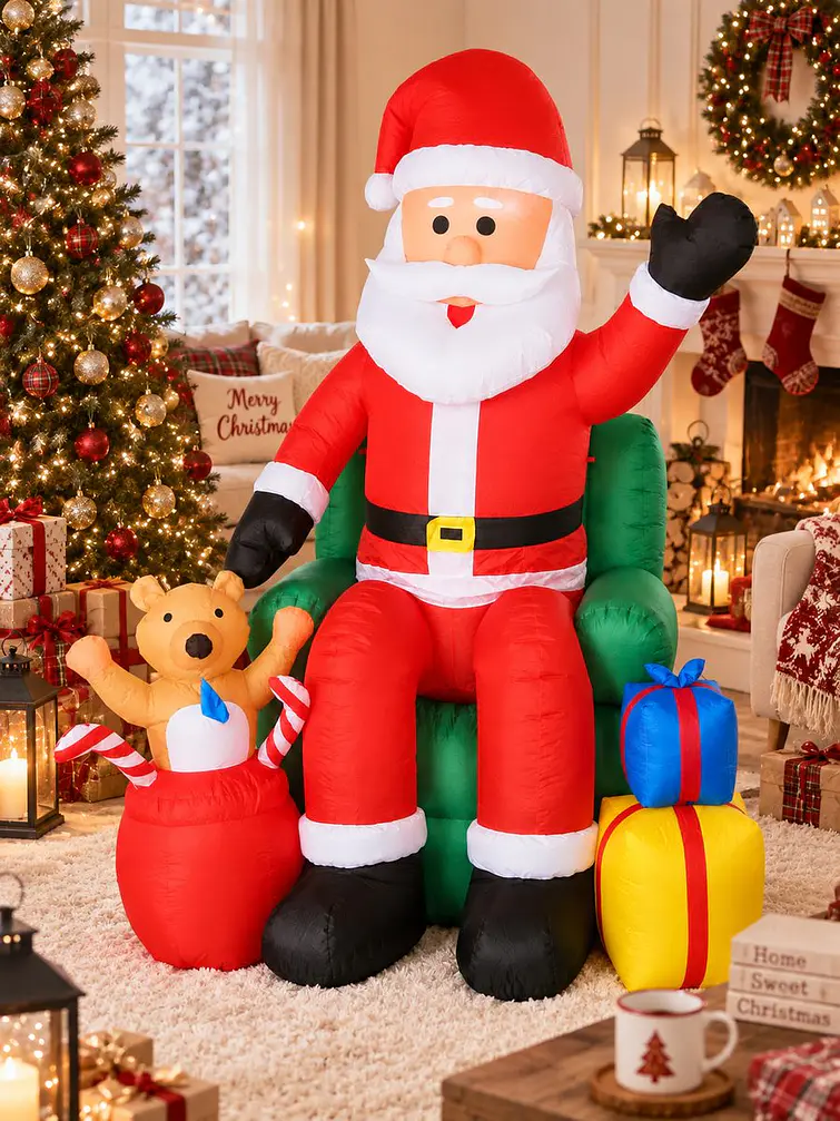 PAPA NOEL INFLABLE EN SILLON 2.4 M 1