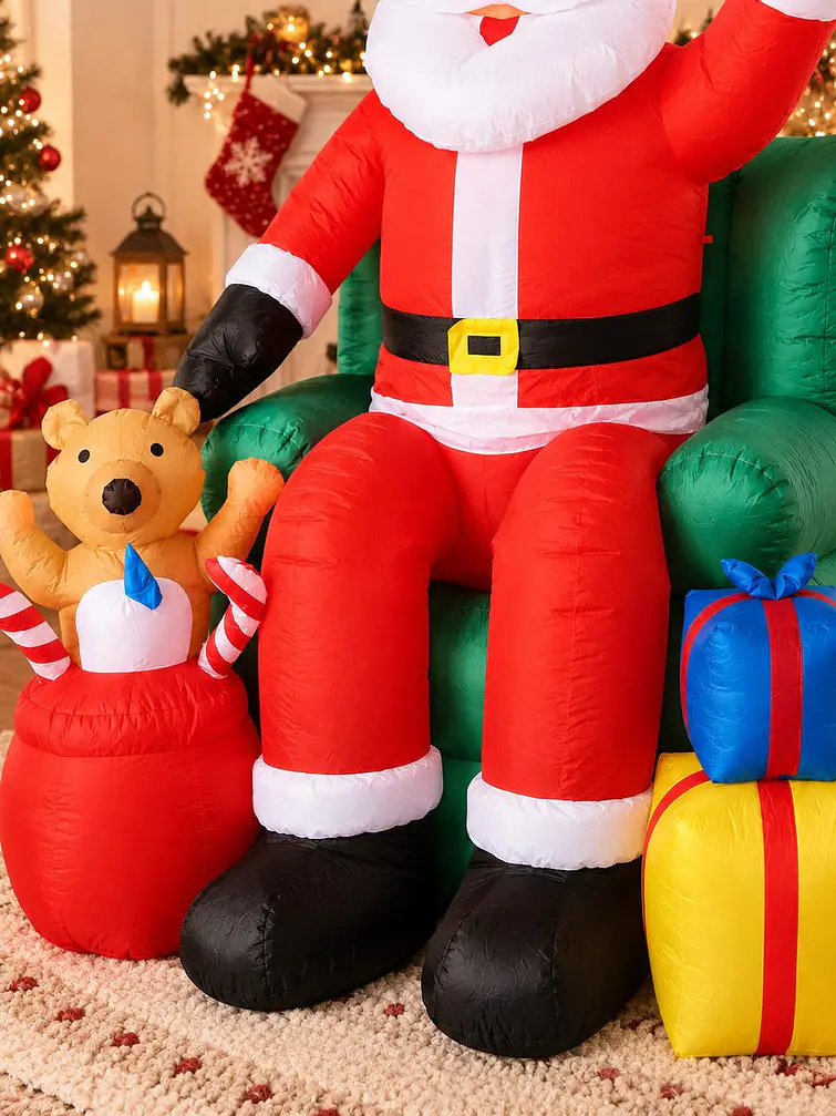 PAPA NOEL INFLABLE EN SILLON 2.4 M 2