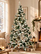 ARBOL NAVIDEÑO NEVADO CON LUCES 2.1 M  - Miniatura 1