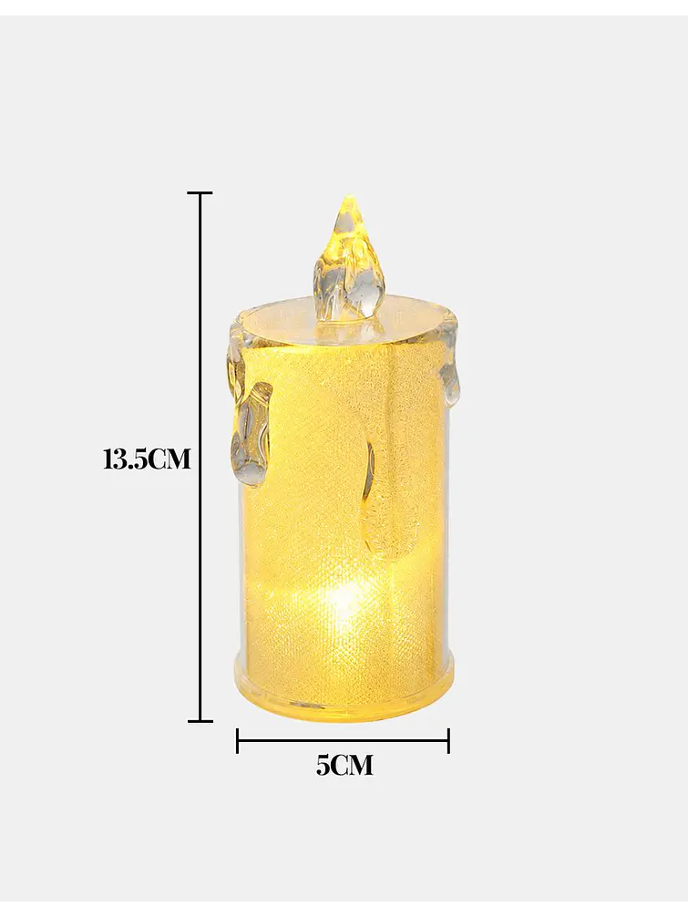 VELA LED TRANSPARENTE 13.5 CM 6