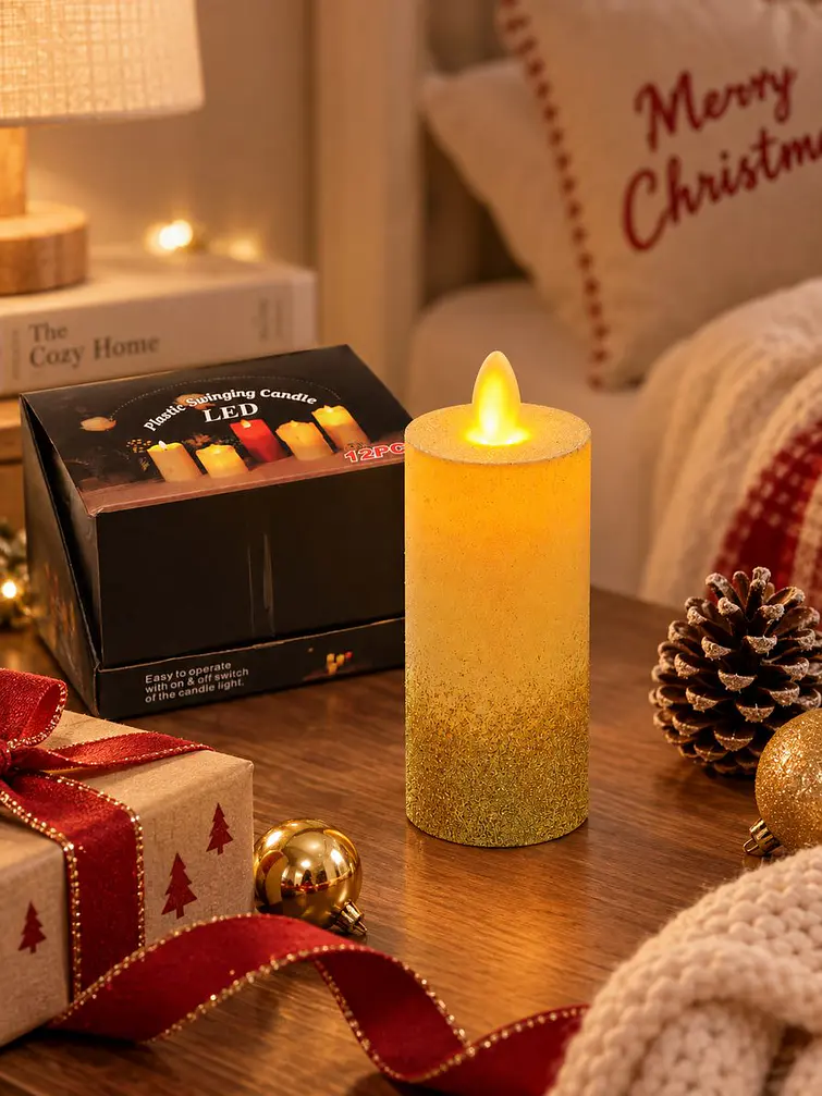 VELA LED GLITTER 11 CM 1