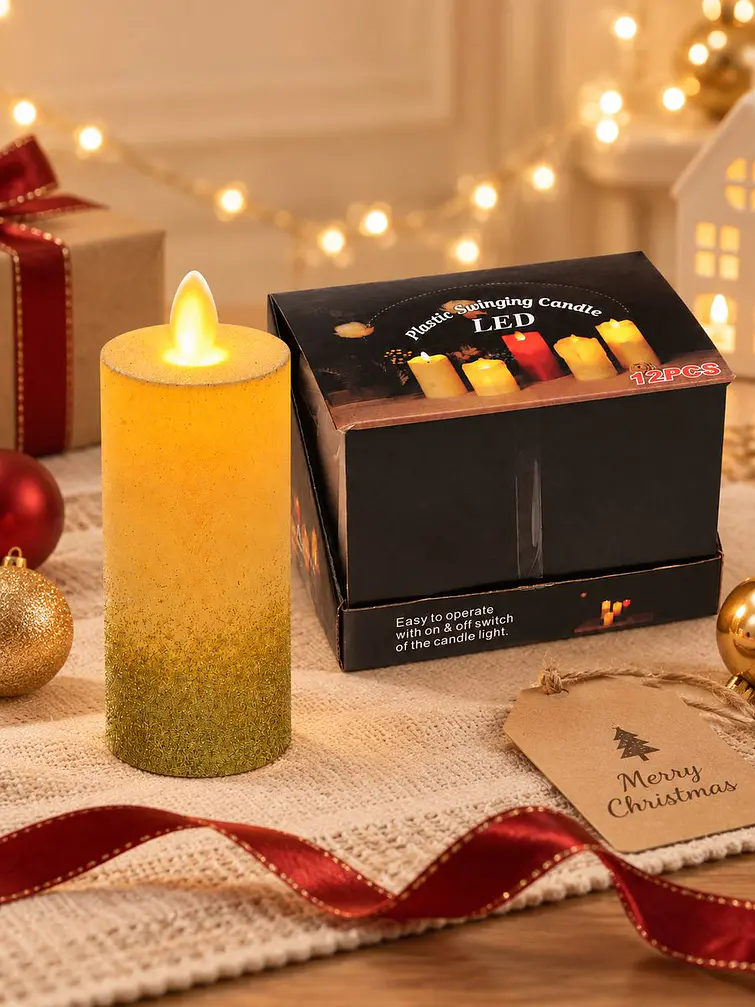 VELA LED GLITTER 11 CM 2