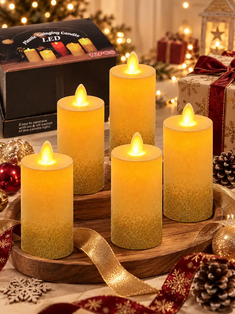 VELA LED GLITTER 11 CM 6