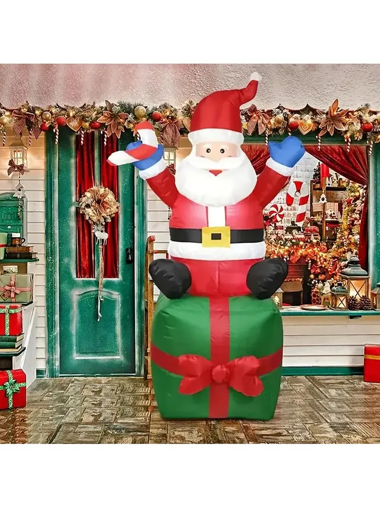 PAPA NOEL INFLABLE SOBRE REGALO 1.8 M 2