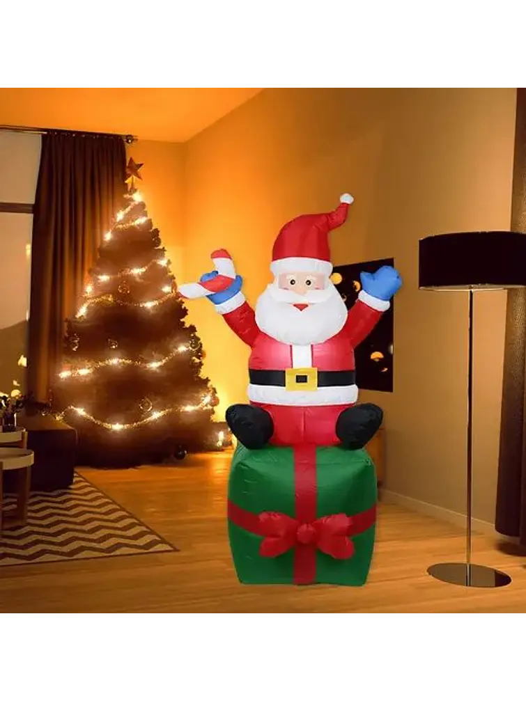 PAPA NOEL INFLABLE SOBRE REGALO 1.8 M 3