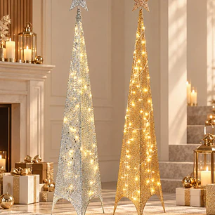ADORNO NAVIDEÑO LED PIRAMIDE 1.5 M