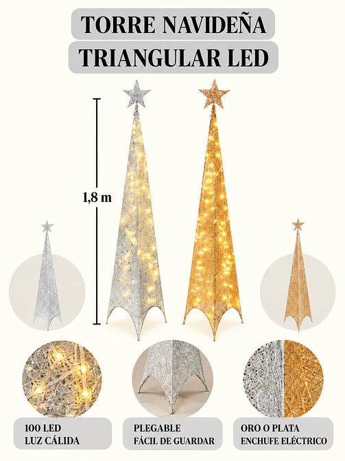 ADORNO NAVIDEÑO LED PIRAMIDE 1.8 M 7