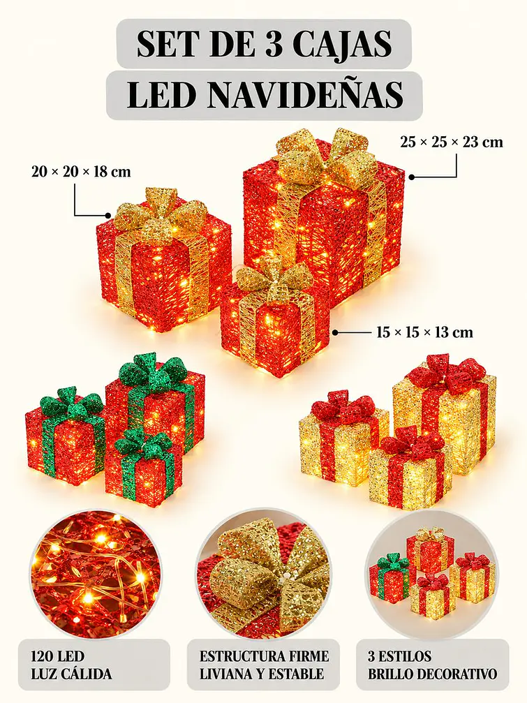 SET DE 3 ADORNOS CAJA DE REGALO 7