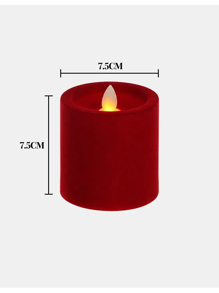 VELA LED DE TERCIOPELO 7.5 CM 6