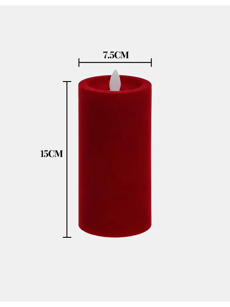 VELA LED DE TERCIOPELO 15 CM 7