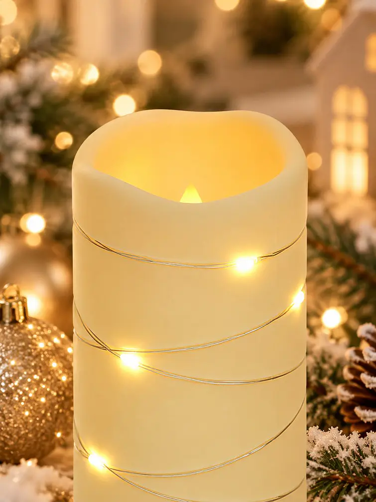 VELA LED CON ALAMBRE DE COBRE 10 CM 2
