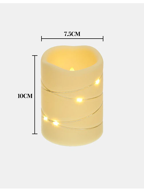 VELA LED CON ALAMBRE DE COBRE 10 CM 6