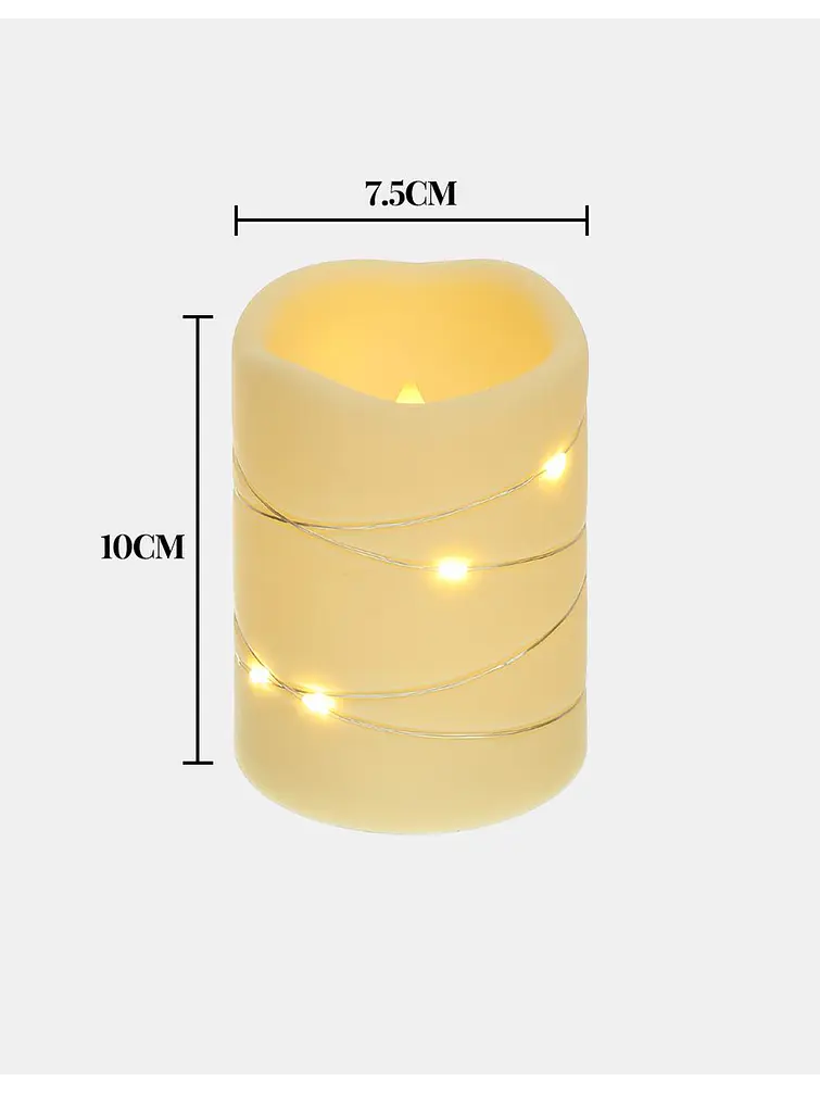 VELA LED CON ALAMBRE DE COBRE 10 CM 6