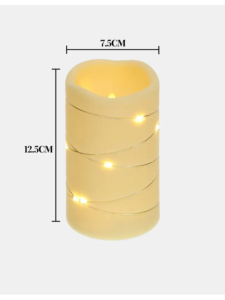 VELA LED CON ALAMBRE DE COBRE 12.5 CM 6