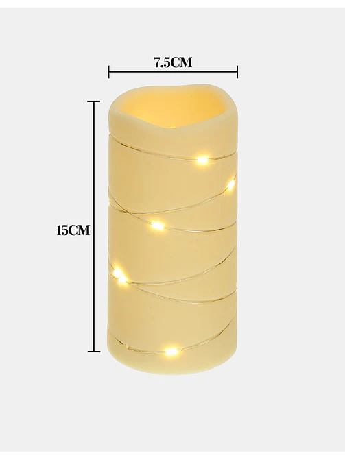 VELA LED CON ALAMBRE DE COBRE 15 CM 6