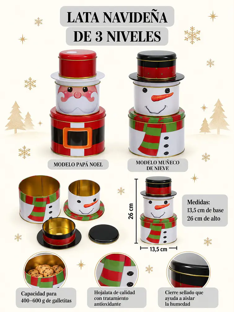 SET DE 3 CAJAS NAVIDEÑAS APLICABLES 6