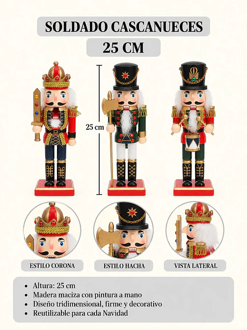 ADORNO NAVIDEÑO CASCANUECES 25 CM 7