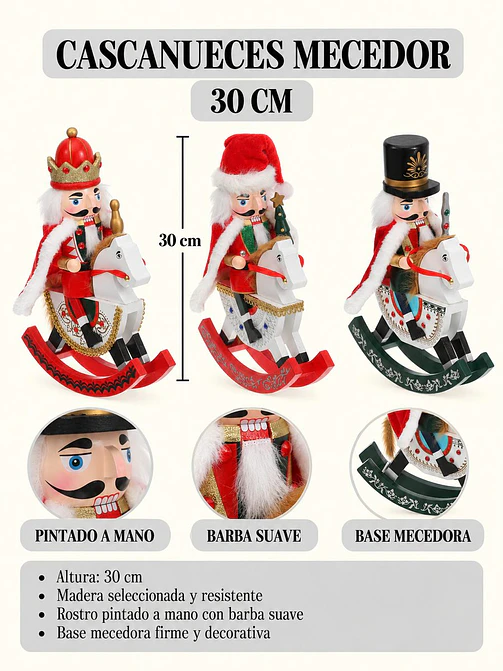 ADORNO NAVIDEÑO CASCANUECES 30 CM 8