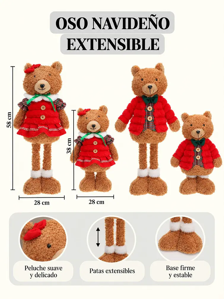 ADORNO DE NAVIDAD OSITO EXTENSIBLE 7