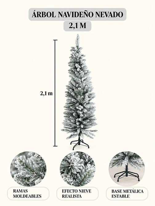 ARBOL NAVIDEÑO NEVADO 2.1 M 7