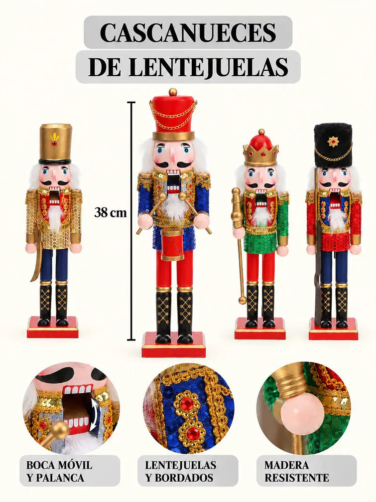ADORNO NAVIDEÑO CASCANUECES 38 CM 8