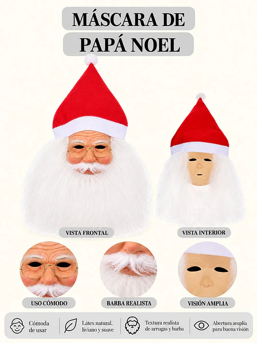 MASCARA PAPA NOEL LATEX 6