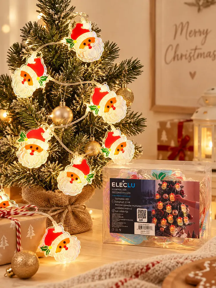 GUIRNALDA LED PAPA NOEL 2.5 M 5