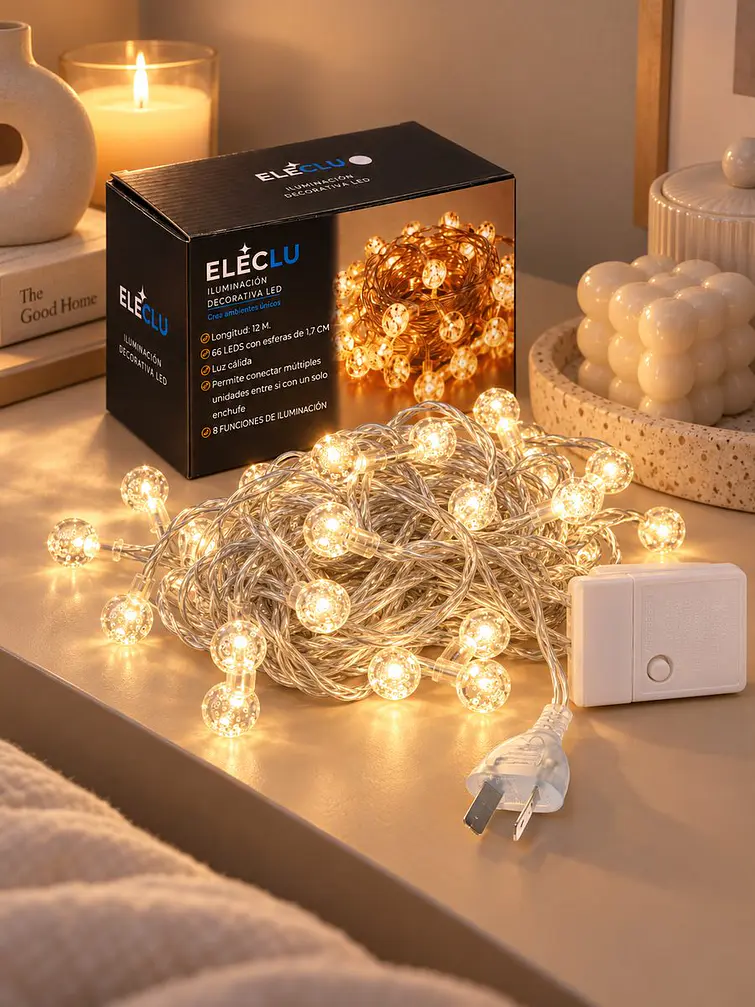 GUIRNALDA LED CON ESFERAS 12 M 1