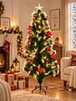 ARBOL NAVIDEÑO CON LUCES Y FLORES 1.5 M - Miniatura 6