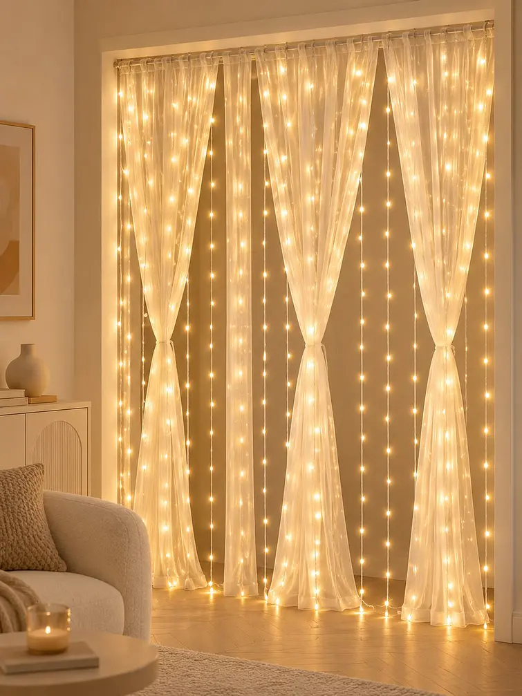CORTINA DE LUCES CON CONTROL 3*2 M 3