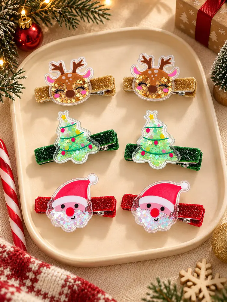 HEBILLA DE PELO NAVIDAD PACK*6 5