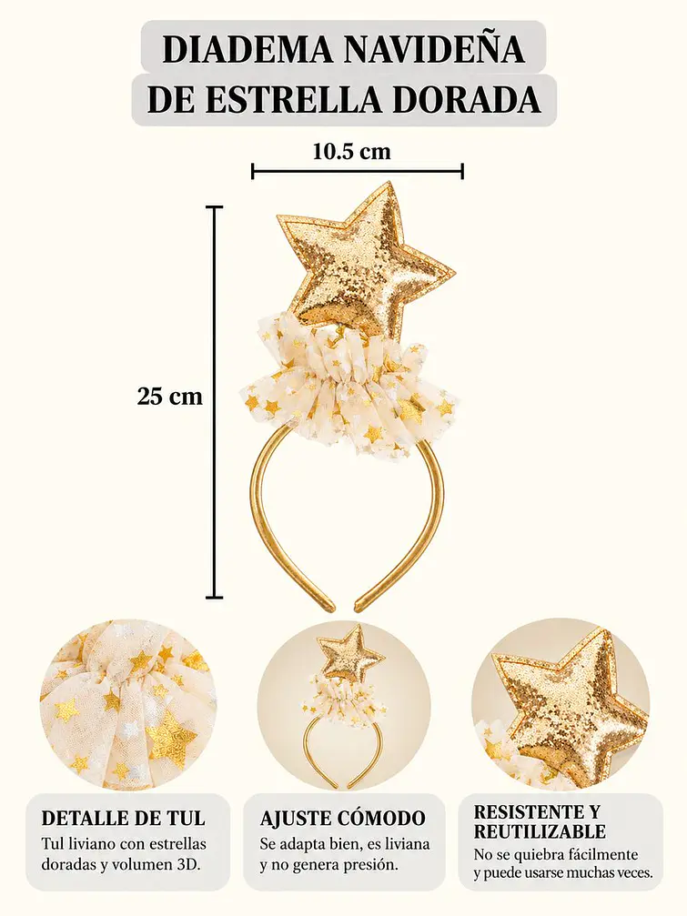 VINCHA NAVIDEÑA ESTRELLA 7