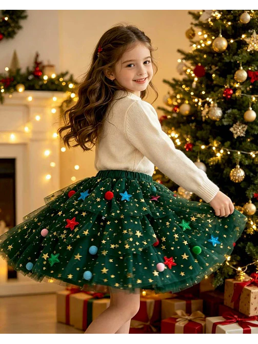 POLLERA NAVIDEÑA INFANTIL 5