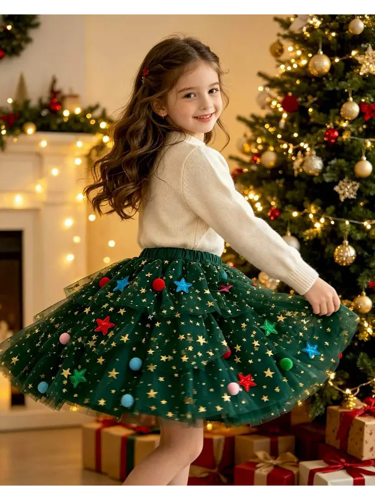 POLLERA NAVIDEÑA INFANTIL 5
