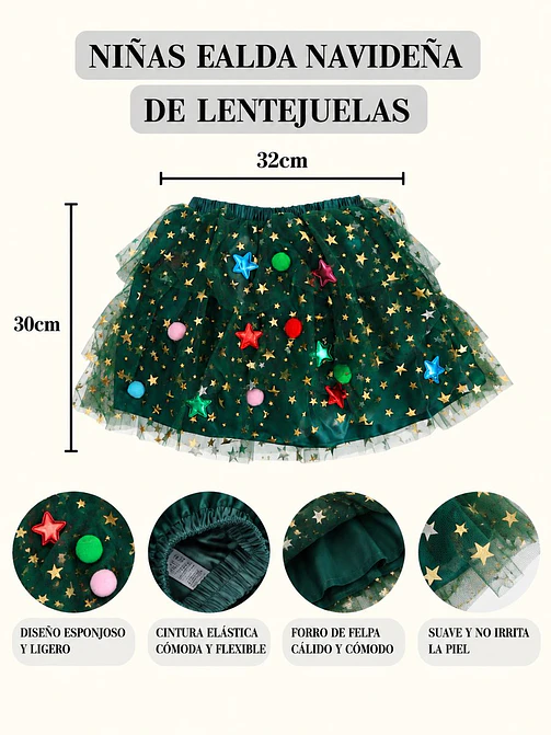 POLLERA NAVIDEÑA INFANTIL 8