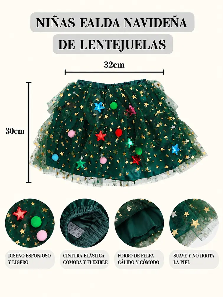 POLLERA NAVIDEÑA INFANTIL 8