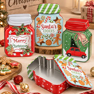 CAJA METALICA NAVIDEÑA DIESÑO FRASCO