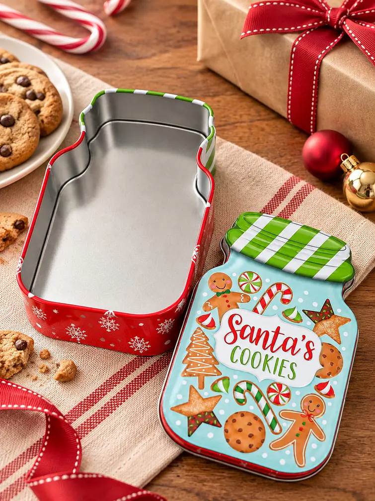CAJA METALICA NAVIDEÑA DIESÑO FRASCO 2