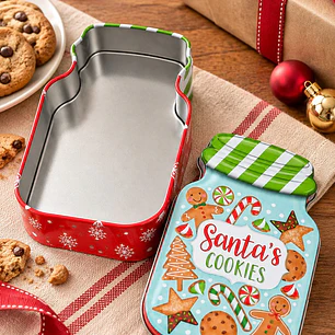 CAJA METALICA NAVIDEÑA DIESÑO FRASCO
