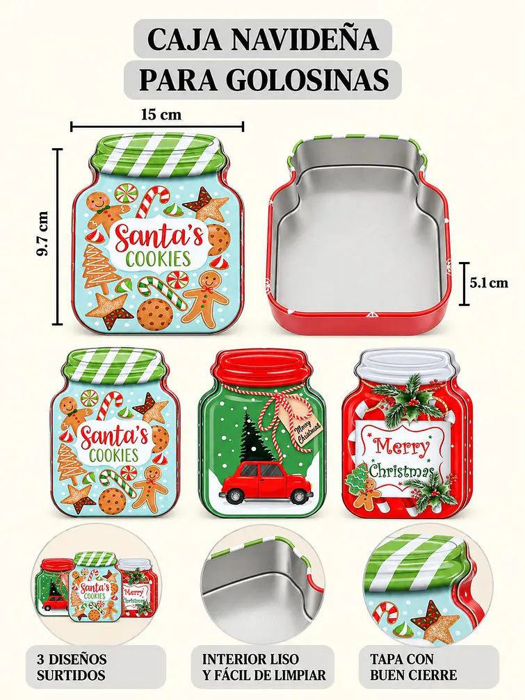 CAJA METALICA NAVIDEÑA DIESÑO FRASCO 7