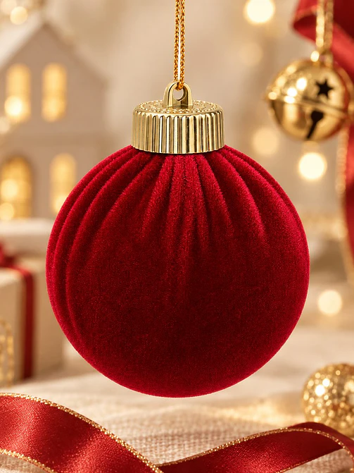BOLAS DE NAVIDAD TERCIOPELO 8 CM 3