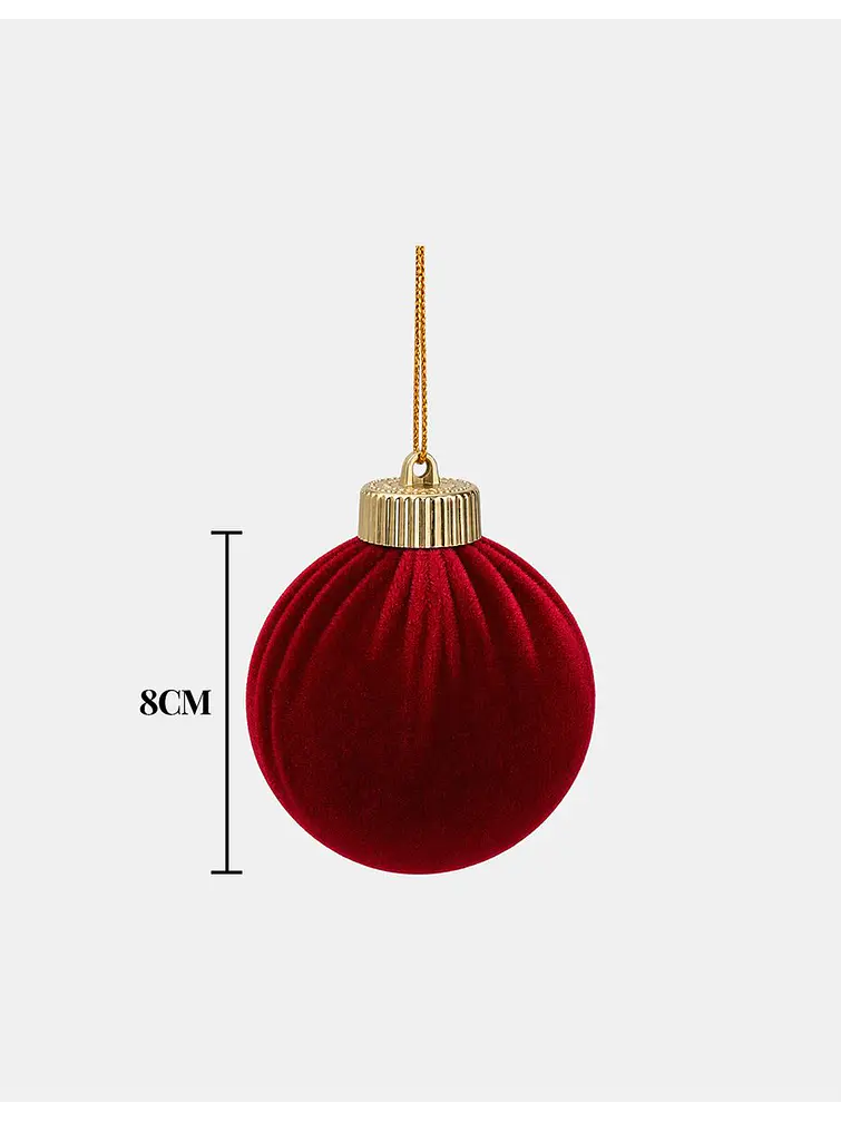 BOLAS DE NAVIDAD TERCIOPELO 8 CM 6