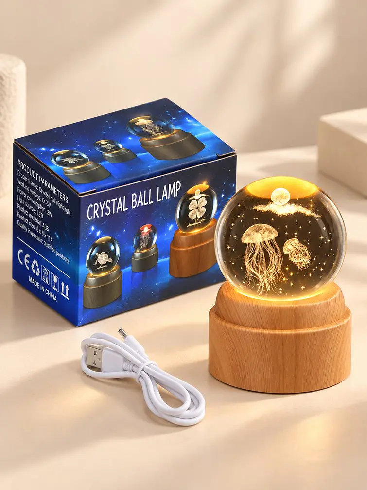 BOLA DE CRISTAL GIRATORIA 6 CM 1