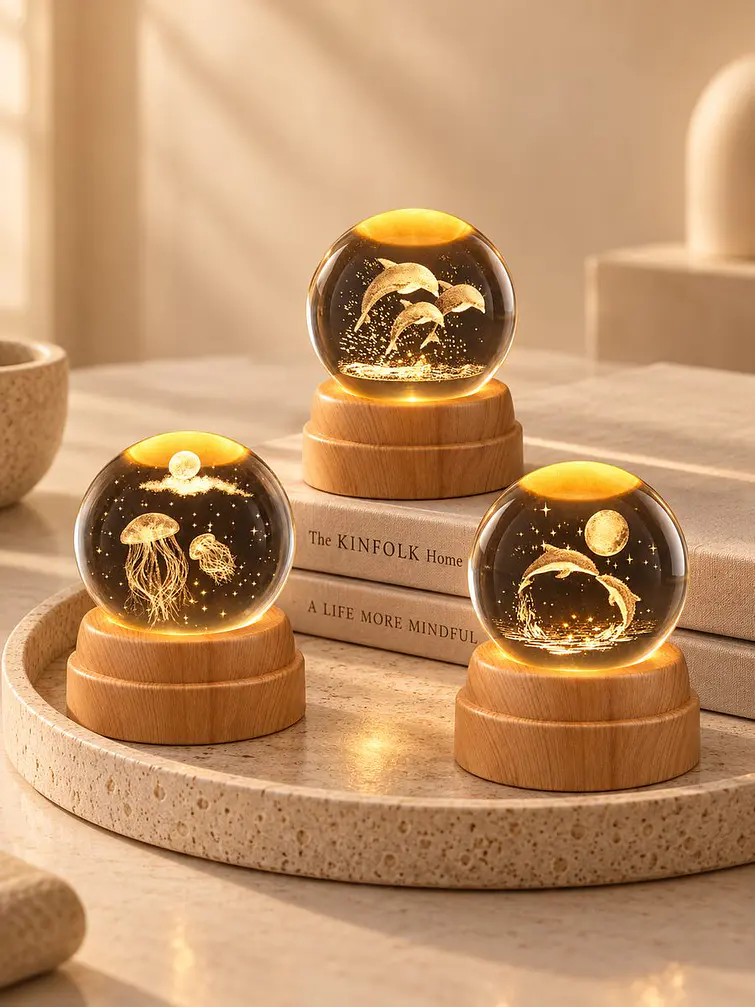BOLA DE CRISTAL GIRATORIA 6 CM 3