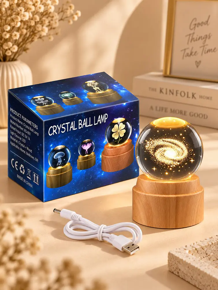 BOLA DE CRISTAL GIRATORIA 6 CM 2
