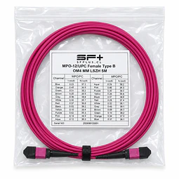 Cable MPO-12/UPC Female Type B OM4 LSZH de 5 mt