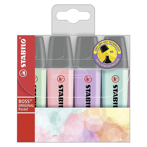 SET 4 DESTACADORES STABILO BOSS PASTEL