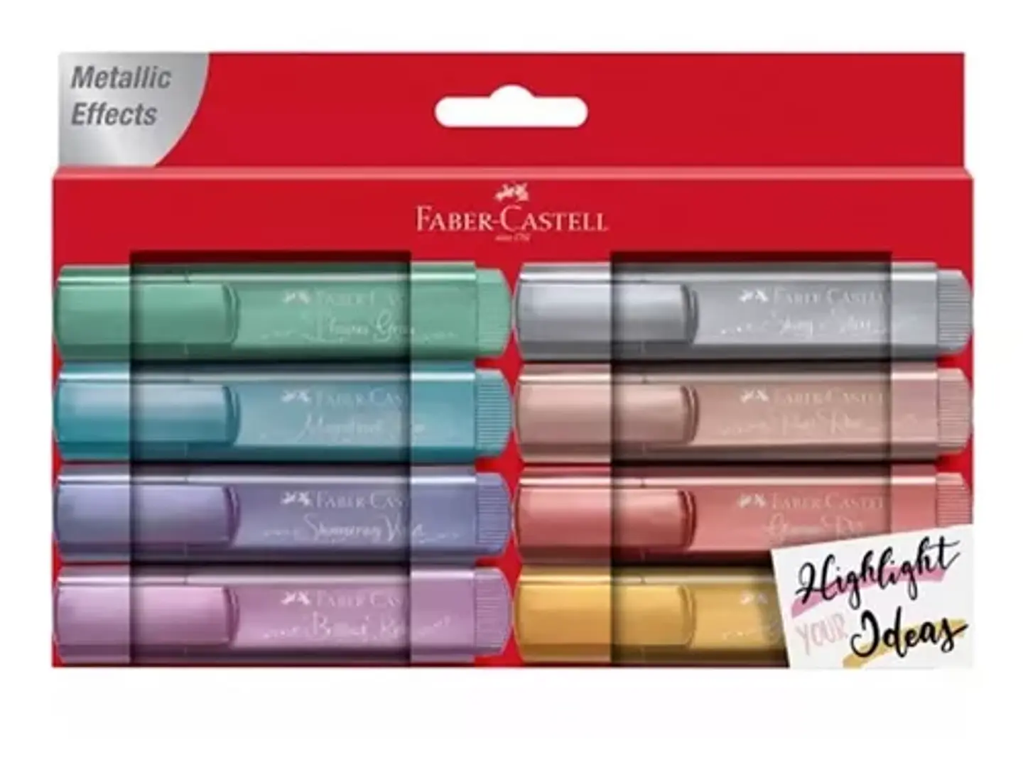 Set 8 destacadores colores metalicos 1