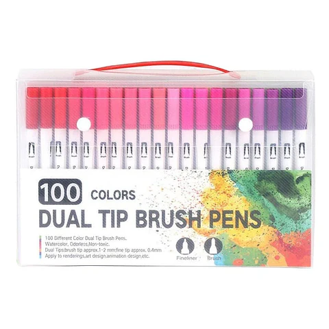 100 Dual Tips Brush Pen (Lettering)