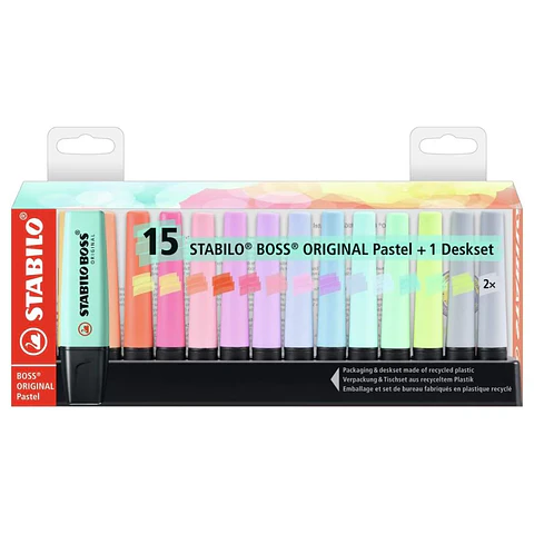  Set 15 Destacadores Stabilo Boss Pastel